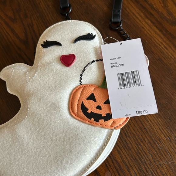 BETSEY JOHNSON Ghosty Glitter Halloween Crossbody Bag White  LIMITED EDITION - Picture 2 of 5